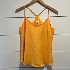 J.Crew Scalloped Neck Tank Cami Racerback Sunny Yellow Size 4